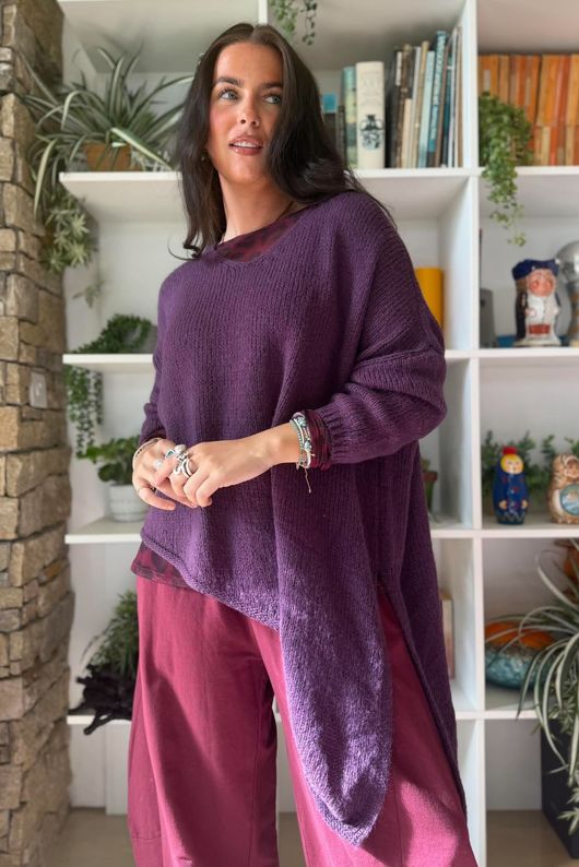 Big Softie Super Slant Knit Jumper Fig
